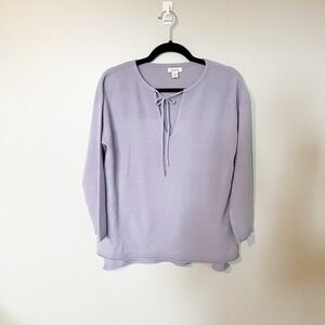 Sundance cashmere purple tie neck sweater women’s petite medium